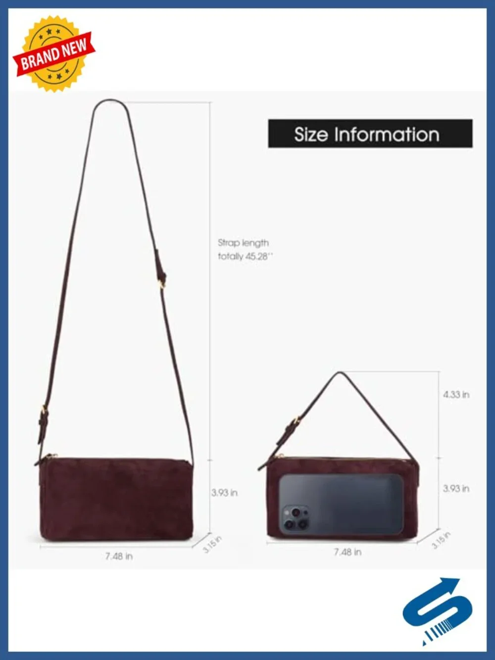 Suede Leather Hobo Crossbody Bag for Women with Adjustable Strap